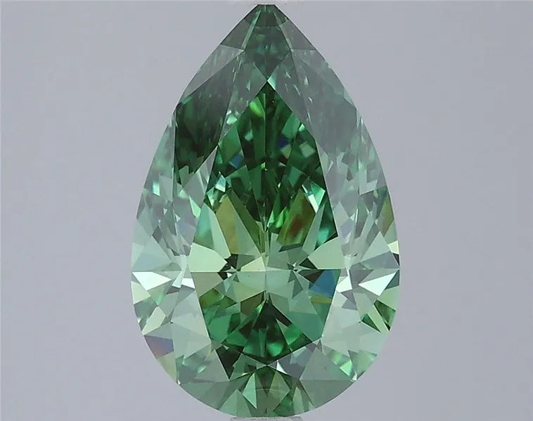 2.53ct Pear Lab Grown Diamond (Colour Fancy Vivid Green, Clarity VVS2, IGI Certified)