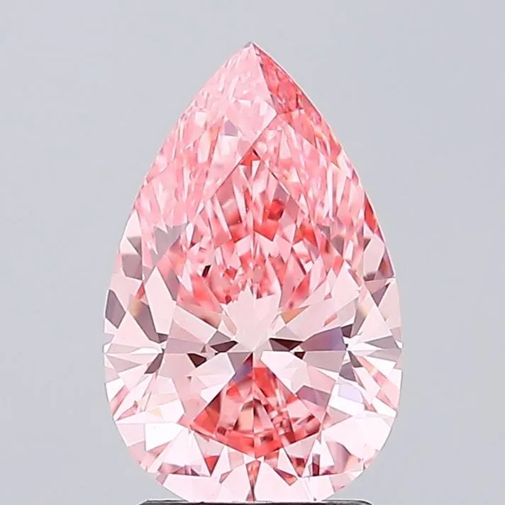 2.53ct Pear Lab Grown Diamond (Colour Fancy Vivid Pink, Clarity VVS2, IGI Certified)