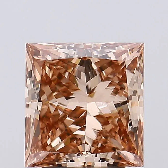 2.53ct Princess Lab Grown Diamond (Colour Fancy Brown, Clarity VS1, IGI Certified)