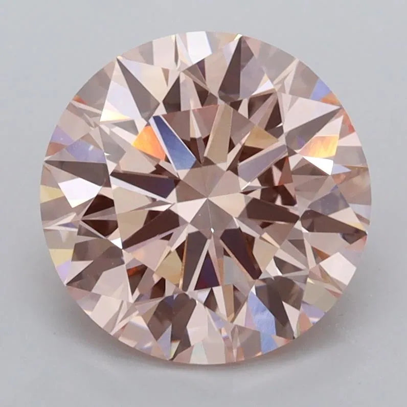 2.53ct Round Lab Grown Diamond (Colour Fancy Intense Pink, Clarity VVS2, Cut ID, IGI Certified)