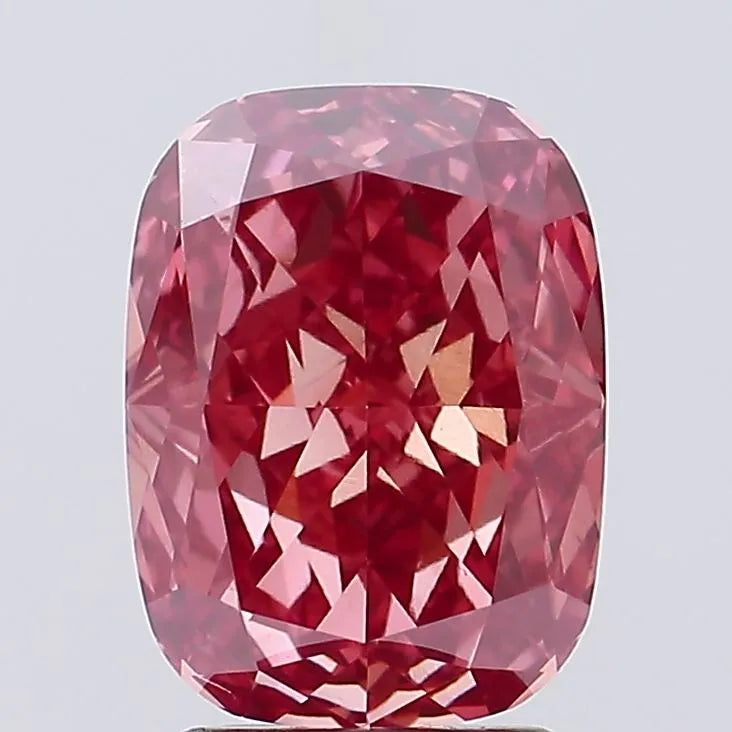 2.54ct Cushion brilliant Lab Grown Diamond (Colour Fancy Vivid Pink, Clarity VS2, IGI Certified)