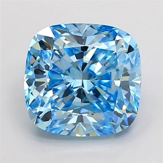2.54ct Cushion modified Lab Grown Diamond (Colour Fancy Vivid Blue, Clarity VS1, IGI Certified)