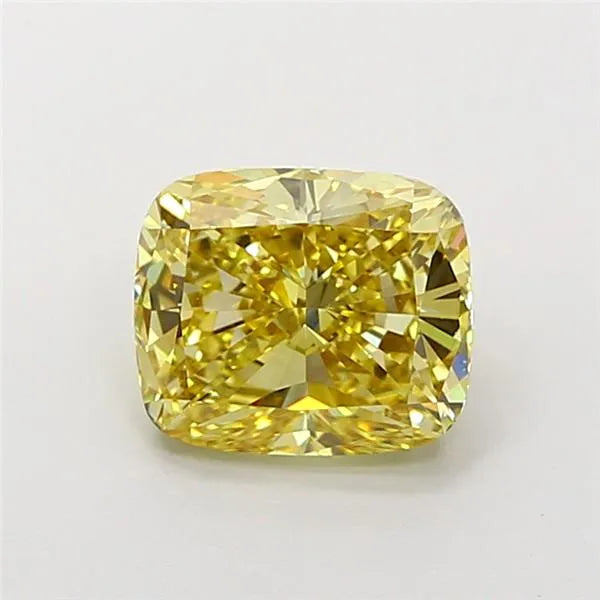 2.54ct Cushion modified Lab Grown Diamond (Colour Fancy Vivid Yellow, Clarity VVS2, IGI Certified)