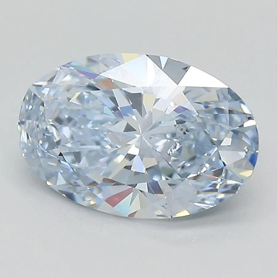 2.54ct Oval Lab Grown Diamond (Colour Fancy Blue, Clarity VVS2, Cut EX, IGI Certified)
