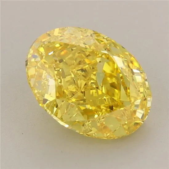 2.54ct Oval Lab Grown Diamond (Colour Fancy Vivid Yellow, Clarity VVS1, IGI Certified)