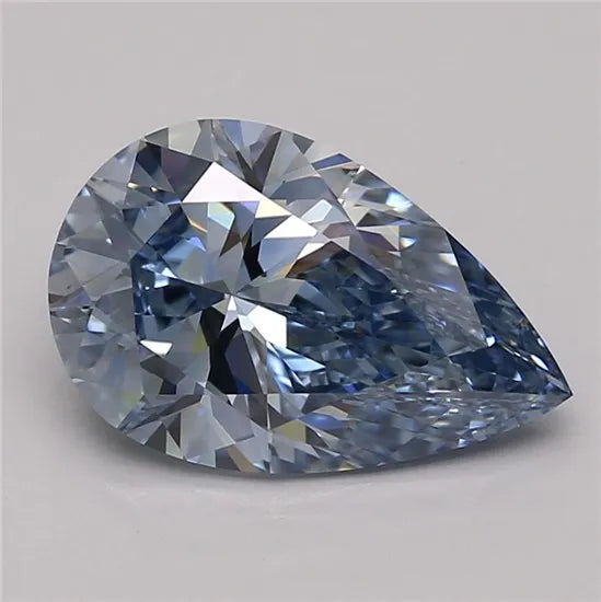 2.54ct Pear Lab Grown Diamond (Colour Fancy Vivid Blue, Clarity VVS2, Cut EX, IGI Certified)