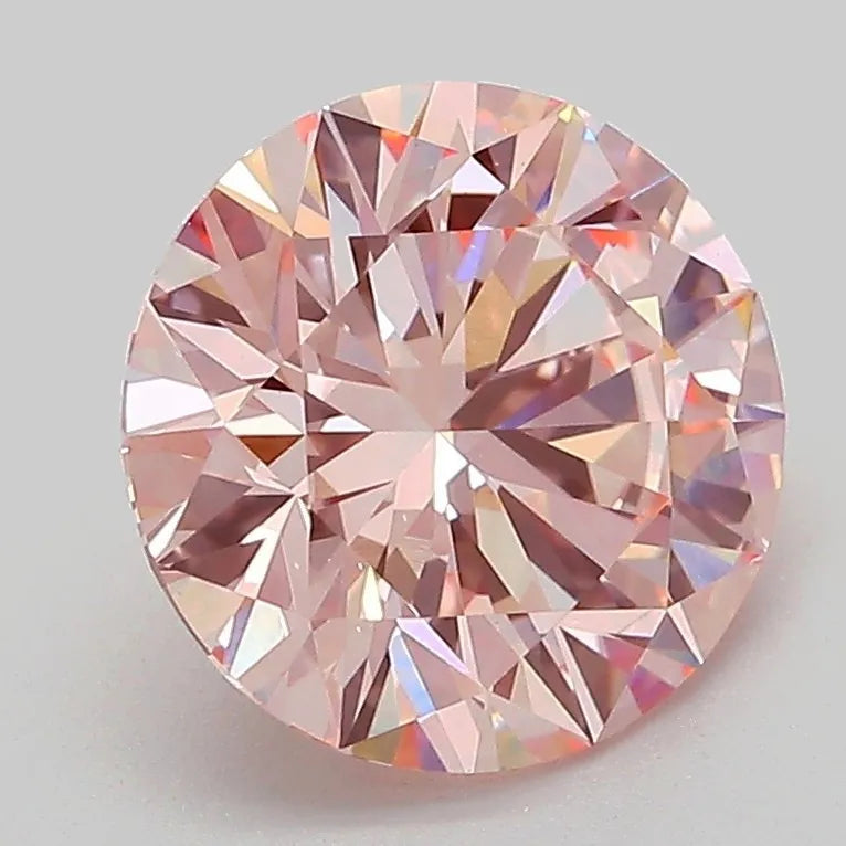2.54ct Round Lab Grown Diamond (Colour Fancy Pink, Clarity VS2, Cut ID, IGI Certified)