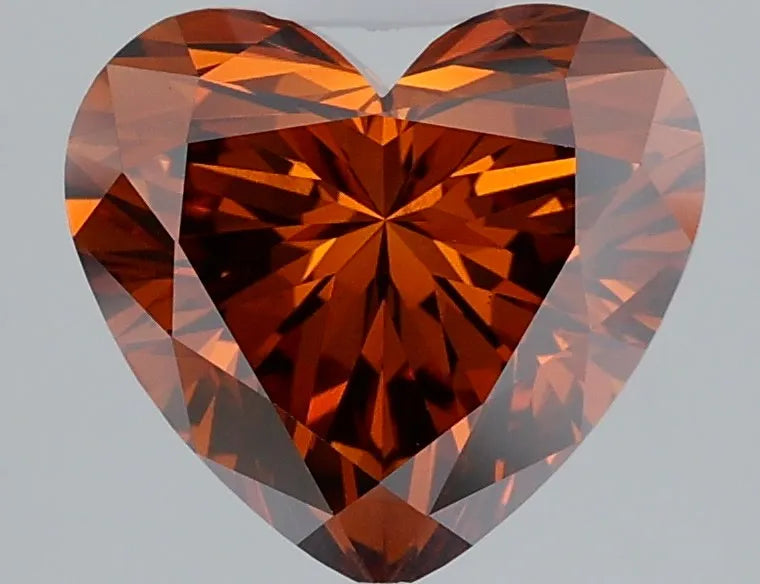 2.55ct Heart Lab Grown Diamond (Colour Fancy Deep Orange, Clarity VS1, IGI Certified)