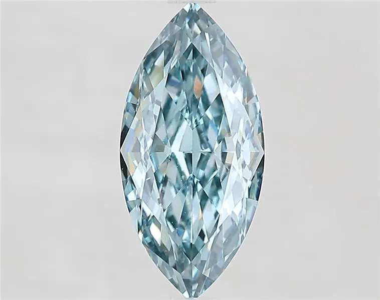 2.55ct Marquise Lab Grown Diamond (Colour Fancy Vivid Greenish Blue, Clarity VVS2, IGI Certified)