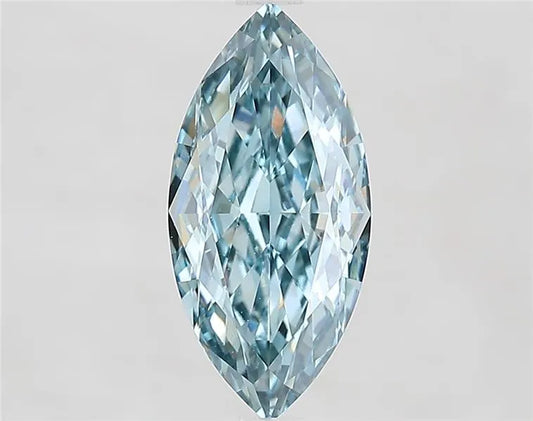 2.55ct Marquise Lab Grown Diamond (Colour Fancy Vivid Greenish Blue, Clarity VVS2, IGI Certified)