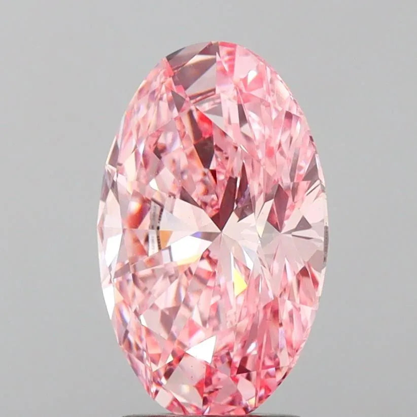 2.55ct Oval Lab Grown Diamond (Colour Fancy Vivid Pink, Clarity VS1, IGI Certified)