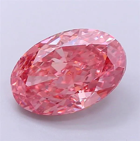 2.55ct Oval Lab Grown Diamond (Colour Fancy Vivid Pink, Clarity VVS2, IGI Certified)