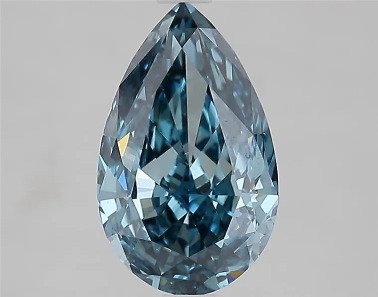 2.55ct Pear Lab Grown Diamond (Colour Fancy Vivid Blue, Clarity VS1, IGI Certified)