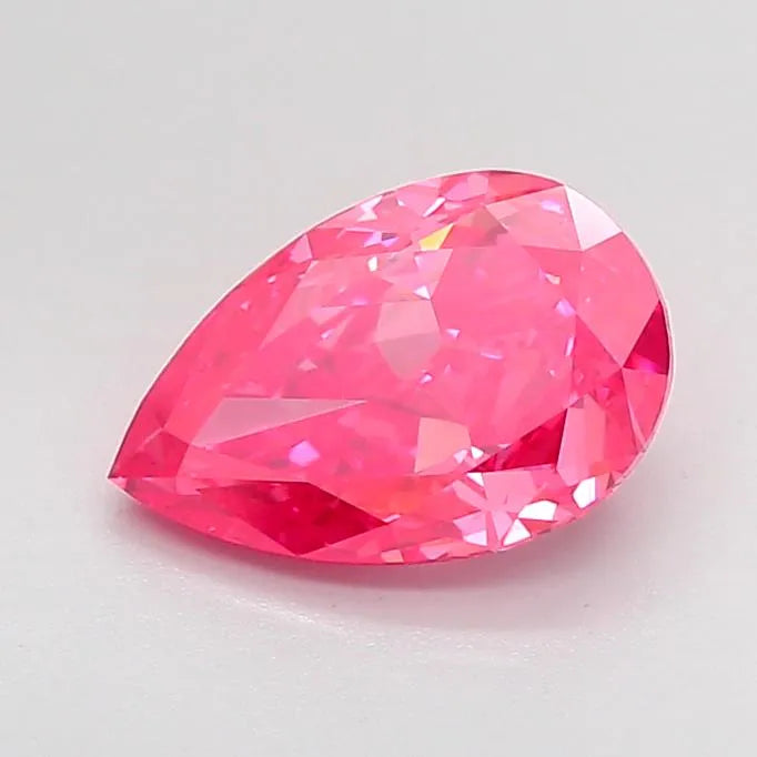 2.55ct Pear Lab Grown Diamond (Colour Fancy Vivid Pink, Clarity VS2, IGI Certified)