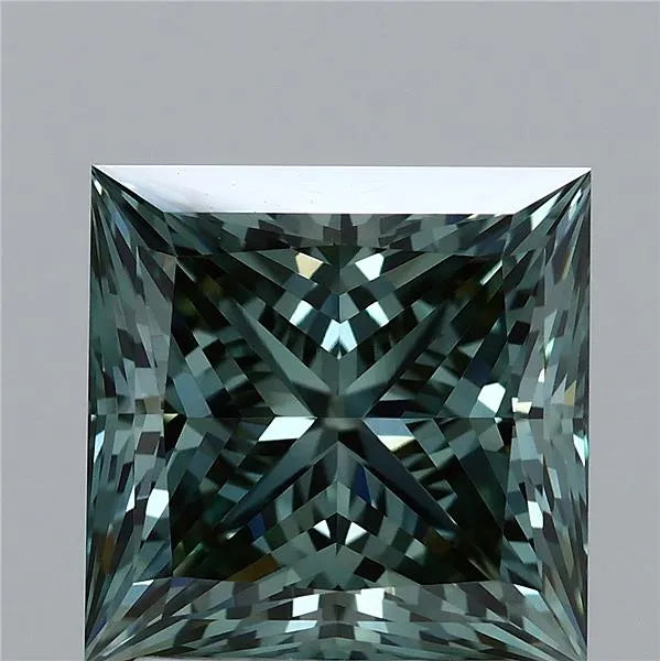 2.55ct Princess Lab Grown Diamond (Colour Fancy Vivid Green, Clarity VVS2, IGI Certified)
