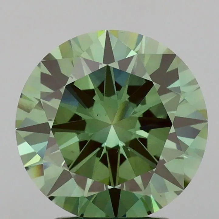 2.55ct Round Lab Grown Diamond (Colour Fancy Vivid Green, Clarity VS1, Cut EX, IGI Certified)