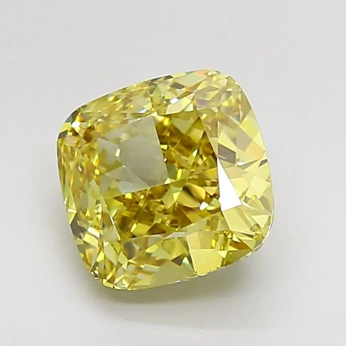 2.56ct Cushion modified Lab Grown Diamond (Colour Fancy Intense Yellow, Clarity VVS2, IGI Certified)