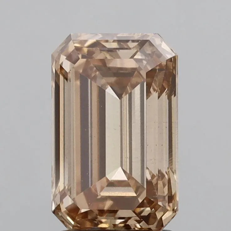 2.56ct Emerald Lab Grown Diamond (Colour Fancy Brown, Clarity VS2, IGI Certified)