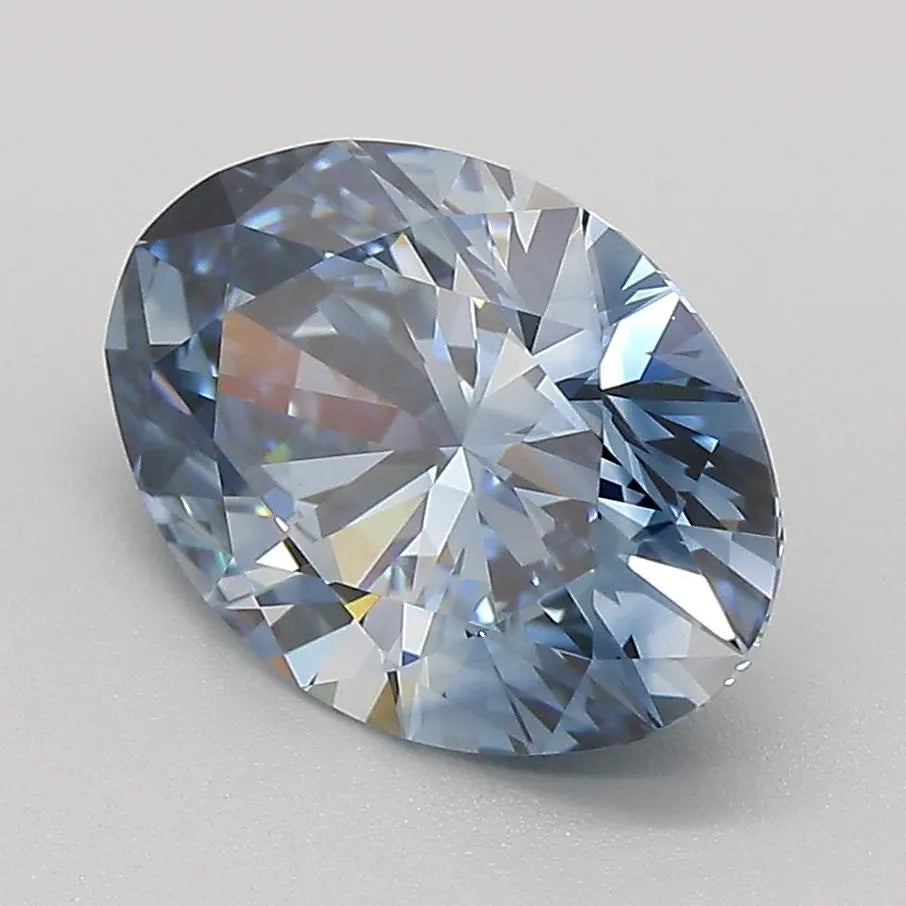 2.56ct Oval Lab Grown Diamond (Colour Fancy Deep Blue, Clarity VVS2, Cut GD, IGI Certified)