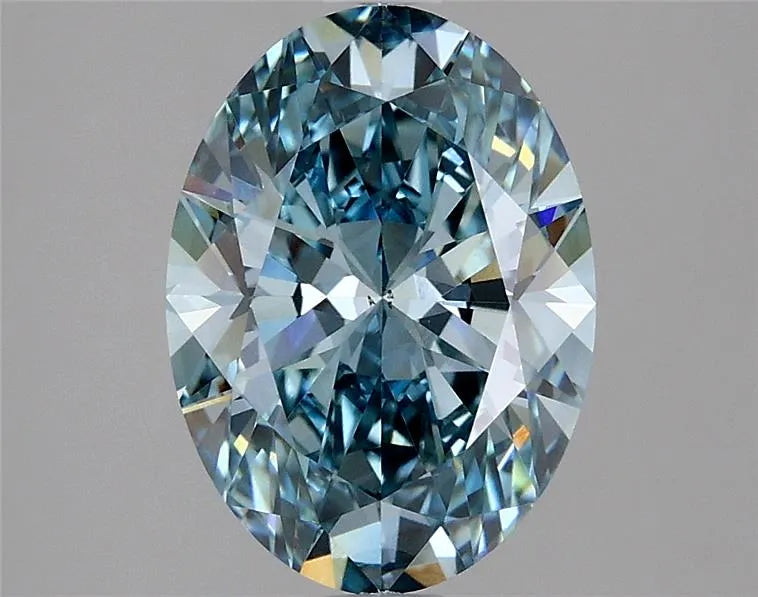 2.56ct Oval Lab Grown Diamond (Colour Fancy Vivid Blue, Clarity VS2, IGI Certified)
