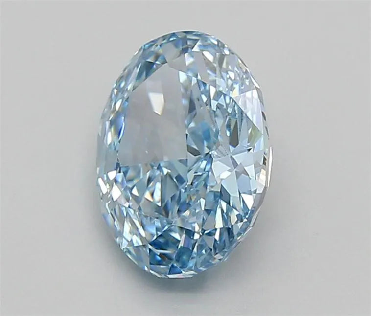 2.56ct Oval Lab Grown Diamond (Colour Fancy Vivid Blue, Clarity VVS1, IGI Certified)