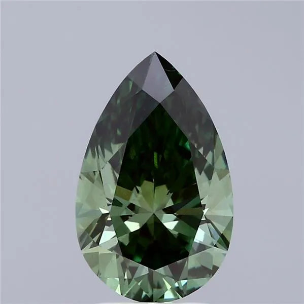 2.56ct Pear Lab Grown Diamond (Colour Fancy Vivid Green, Clarity VS2, IGI Certified)