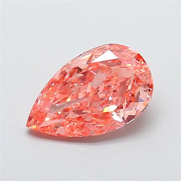 2.56ct Pear Lab Grown Diamond (Colour Fancy Vivid Orange Pink, Clarity VS2, IGI Certified)