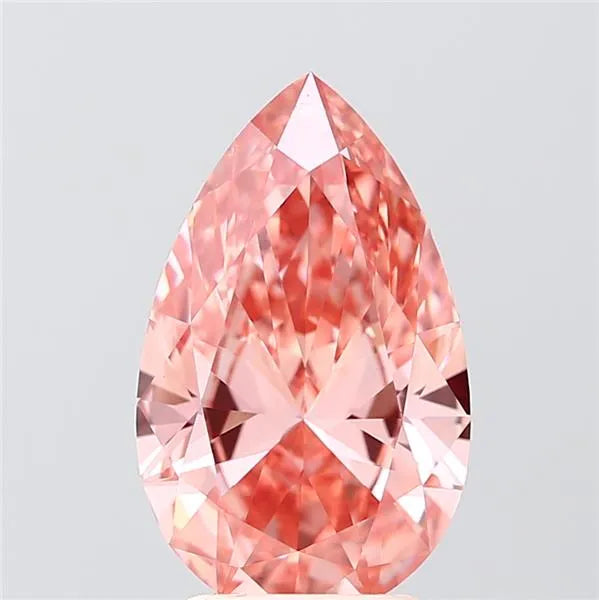 2.56ct Pear Lab Grown Diamond (Colour Fancy Vivid Pink, Clarity VVS2, IGI Certified)