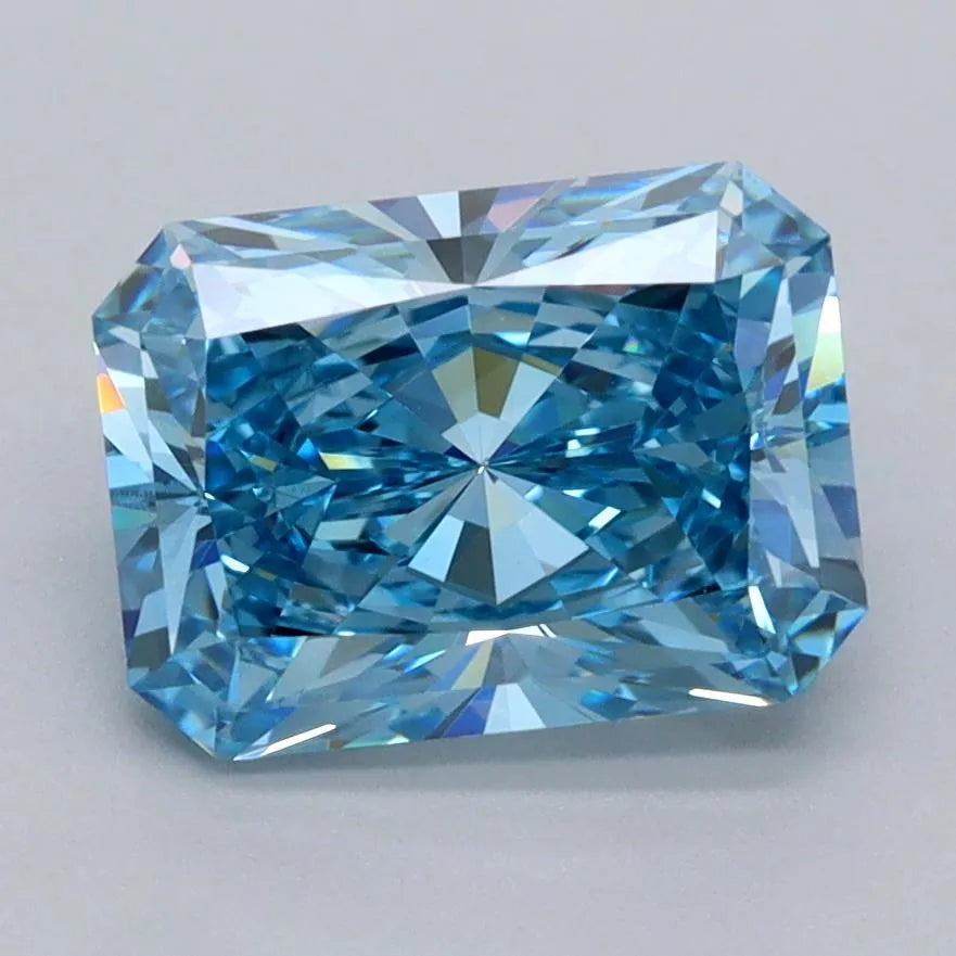 2.56ct Radiant Lab Grown Diamond (Colour Fancy Vivid Blue, Clarity VVS1, IGI Certified)