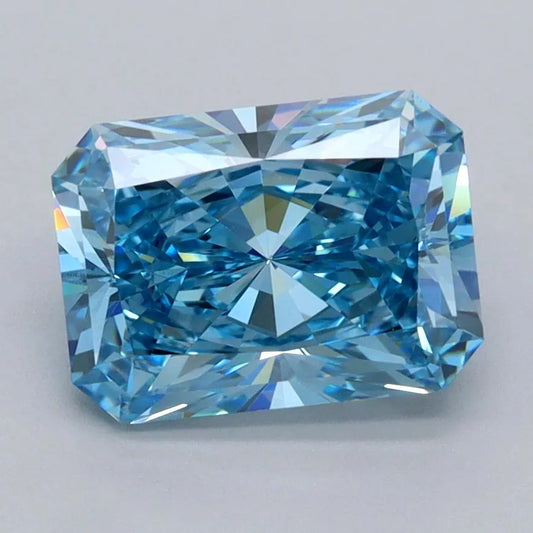 2.56ct Radiant Lab Grown Diamond (Colour Fancy Vivid Blue, Clarity VVS1, IGI Certified)