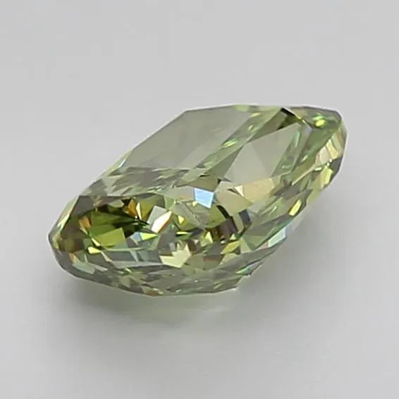2.57ct Cushion brilliant Lab Grown Diamond (Colour Fancy Vivid Green, Clarity VS1, IGI Certified)