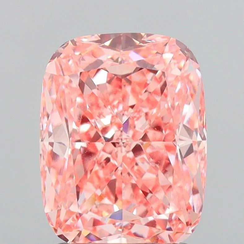 2.57ct Cushion modified Lab Grown Diamond (Colour Fancy Vivid Pink, Clarity VVS2, IGI Certified)