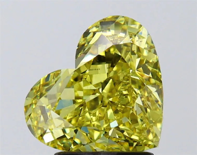 2.57ct Heart Lab Grown Diamond (Colour Fancy Intense Yellow, Clarity VS2, IGI Certified)