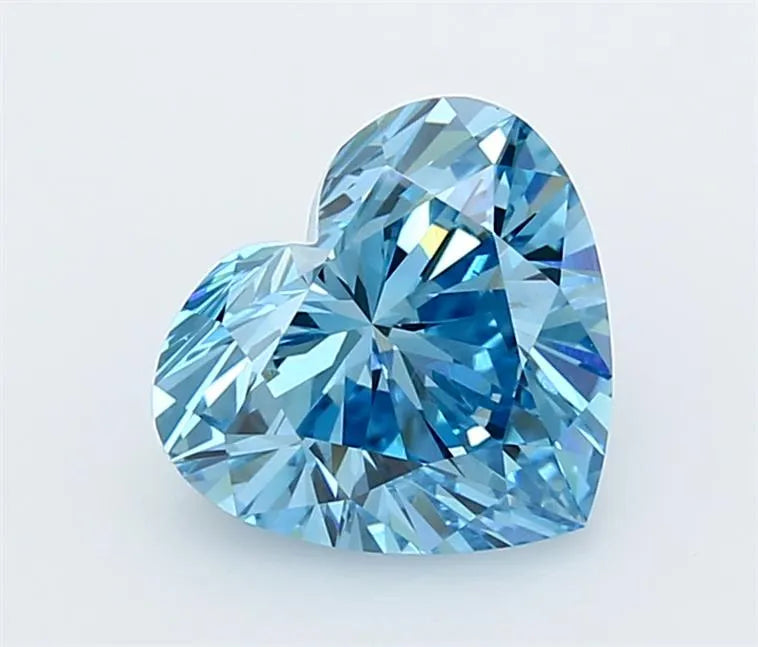 2.57ct Heart Lab Grown Diamond (Colour Fancy Vivid Blue, Clarity VVS2, IGI Certified)