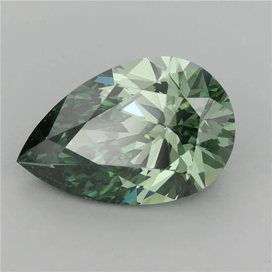 2.57ct Pear Lab Grown Diamond (Colour Fancy Vivid Green, Clarity VS1, IGI Certified)