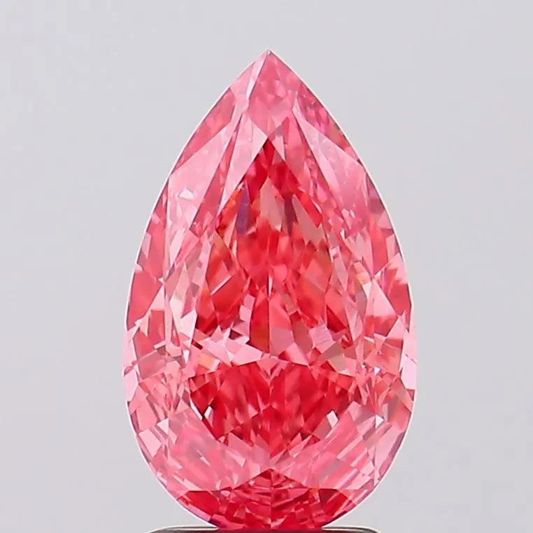 2.57ct Pear Lab Grown Diamond (Colour Fancy Vivid Pink, Clarity VS1, IGI Certified)