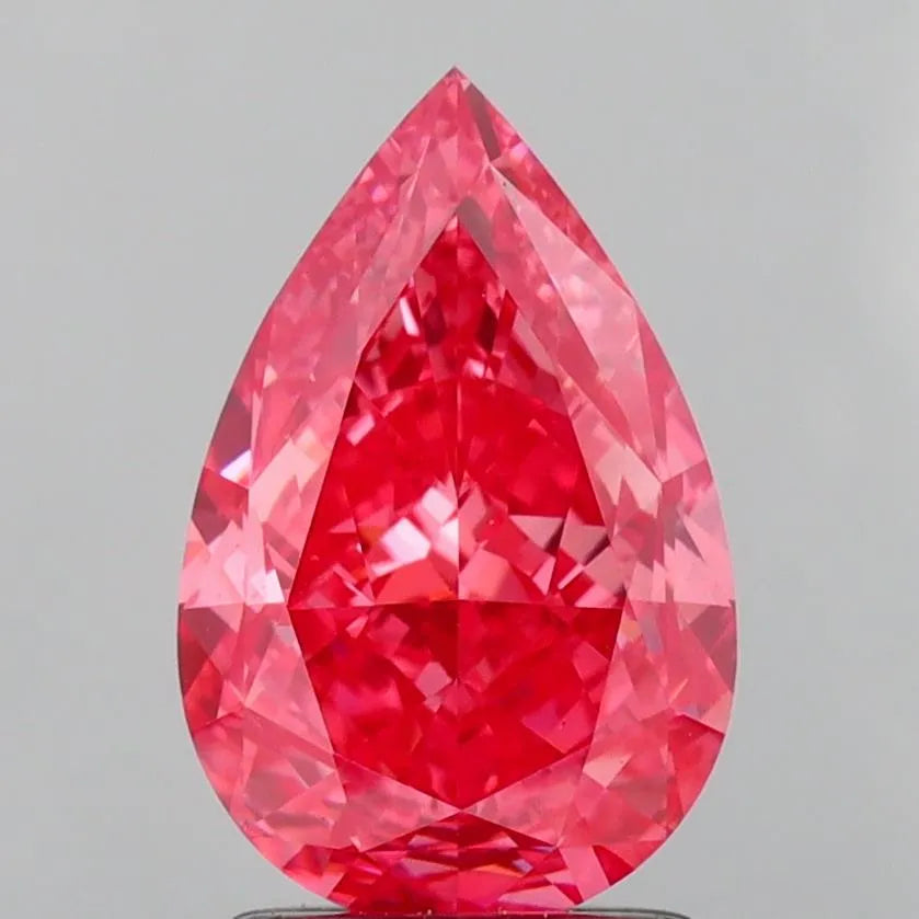 2.57ct Pear Lab Grown Diamond (Colour Fancy Vivid Pink, Clarity VS1, IGI Certified)