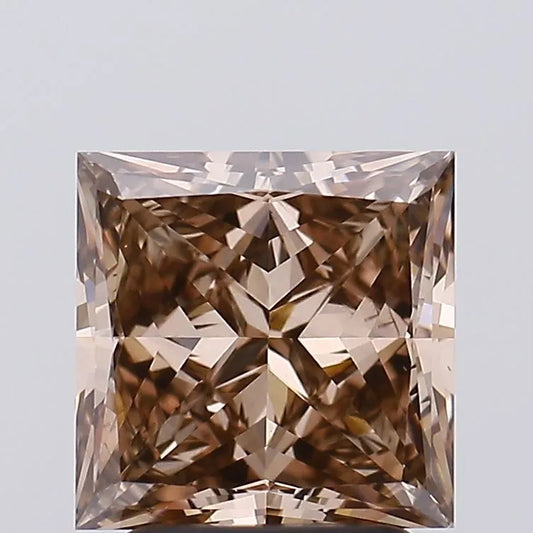 2.57ct Princess Lab Grown Diamond (Colour Fancy Brown, Clarity VS2, IGI Certified)