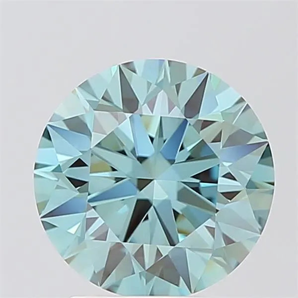 2.57ct Round Lab Grown Diamond (Colour Fancy Intense Green, Clarity VVS2, Cut ID, IGI Certified)