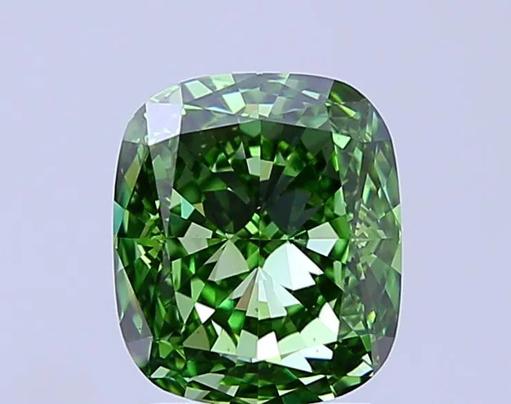 2.58ct Cushion modified Lab Grown Diamond (Colour Fancy Vivid Green, Clarity VS1, IGI Certified)