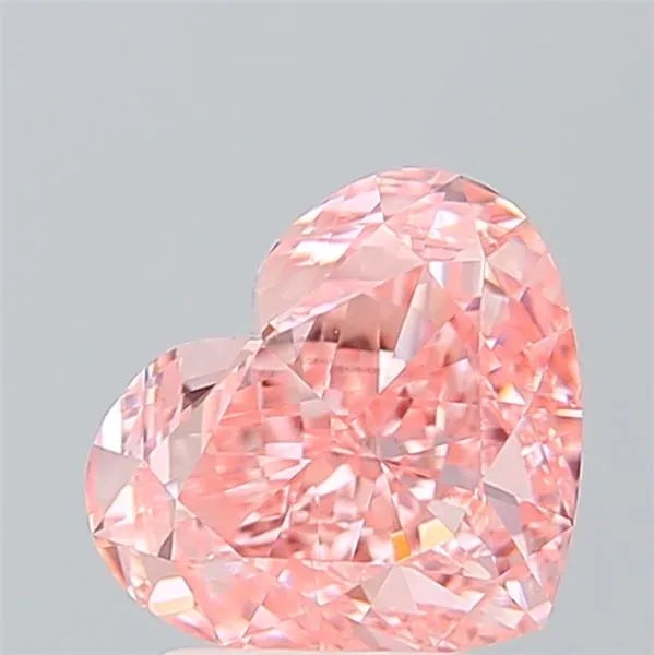 2.58ct Heart Lab Grown Diamond (Colour Fancy Vivid Pink, Clarity VVS2, IGI Certified)