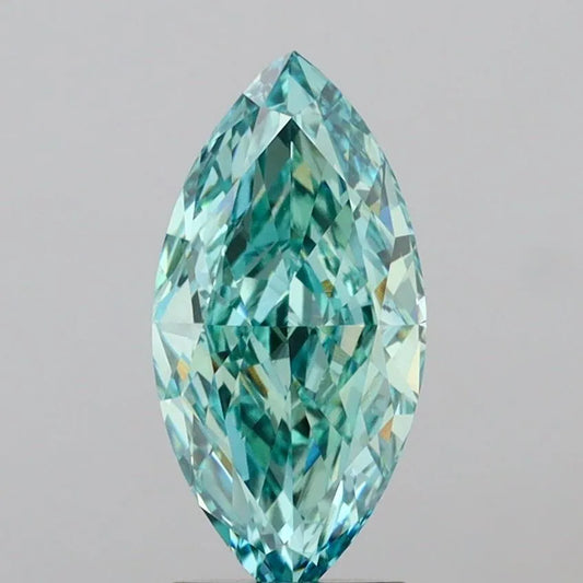 2.58ct Marquise Lab Grown Diamond (Colour Fancy Vivid Blueish Green, Clarity VVS2, IGI Certified)
