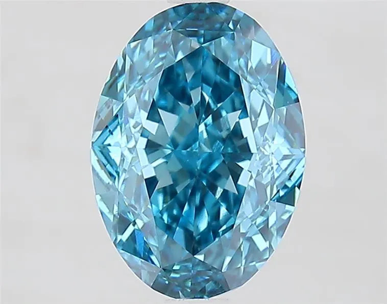 2.58ct Oval Lab Grown Diamond (Colour Fancy Vivid Blue, Clarity VS1, IGI Certified)