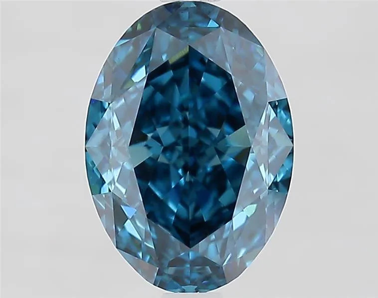 2.58ct Oval Lab Grown Diamond (Colour Fancy Vivid Blue, Clarity VVS2, IGI Certified)