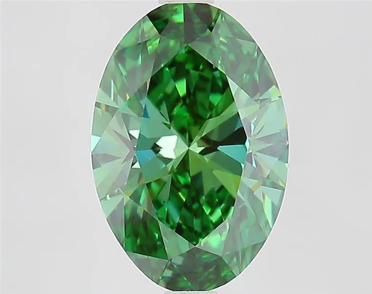 2.58ct Oval Lab Grown Diamond (Colour Fancy Vivid Green, Clarity VS1, IGI Certified)