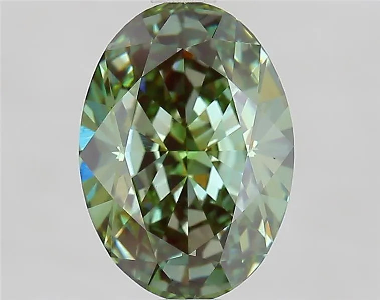 2.58ct Oval Lab Grown Diamond (Colour Fancy Vivid Green, Clarity VVS2, IGI Certified)