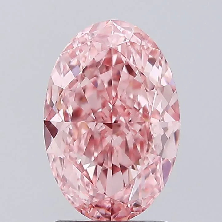 2.58ct Oval Lab Grown Diamond (Colour Fancy Vivid Pink, Clarity VS1, IGI Certified)
