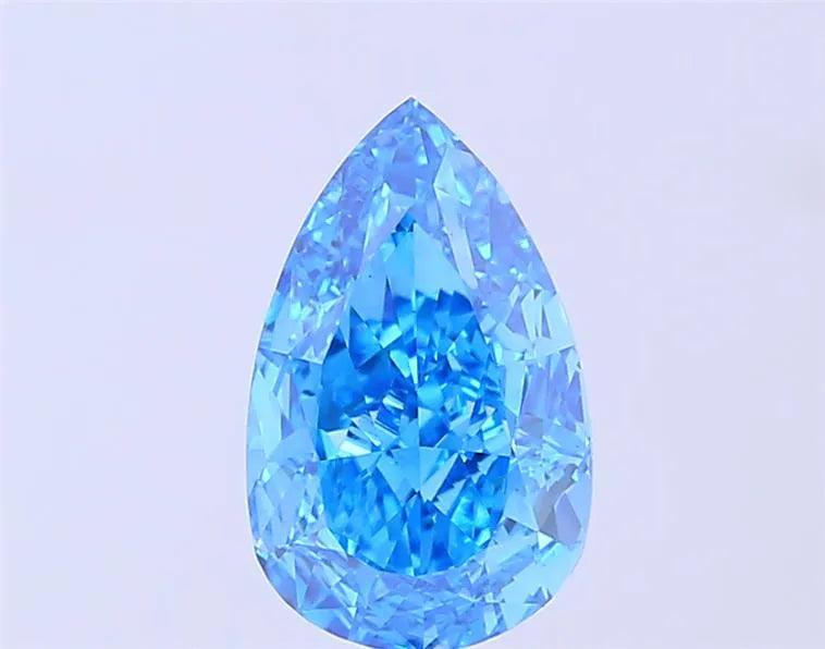 2.58ct Pear Lab Grown Diamond (Colour Fancy Vivid Blue, Clarity VVS2, IGI Certified)
