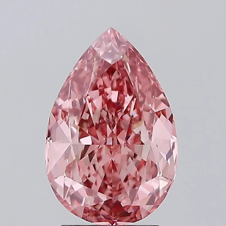 2.58ct Pear Lab Grown Diamond (Colour Fancy Vivid Pink, Clarity VVS2, IGI Certified)