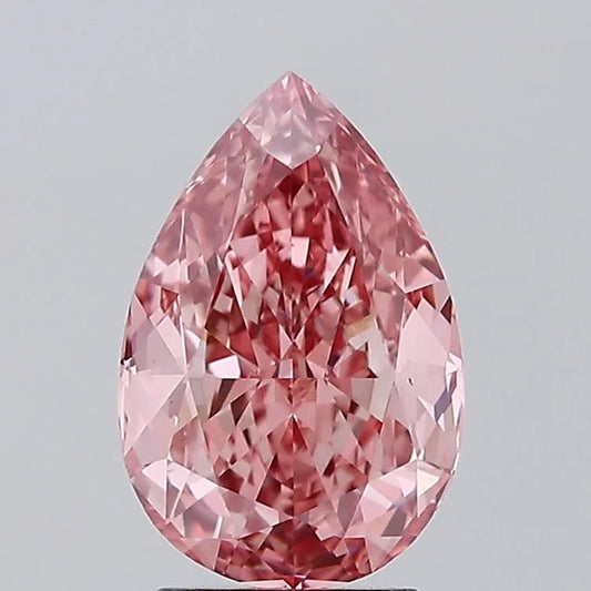 2.58ct Pear Lab Grown Diamond (Colour Fancy Vivid Pink, Clarity VVS2, IGI Certified)